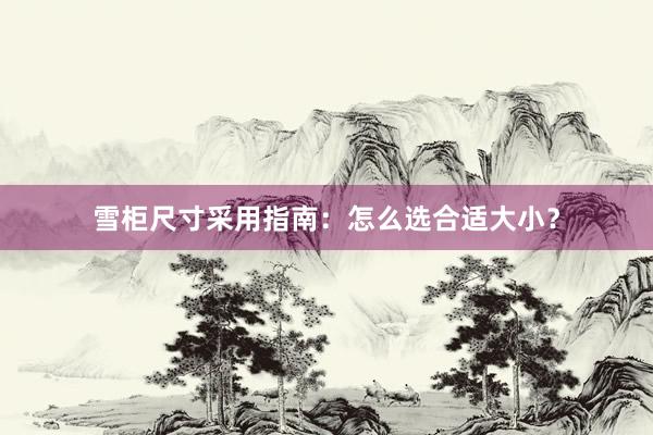 雪柜尺寸采用指南：怎么选合适大小？